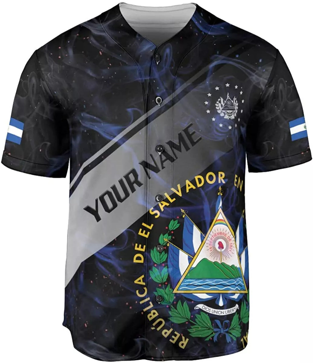 Custom Personalized Name El Salvador Baseball Jersey Shirt, El Salvador Flag Shirt Men