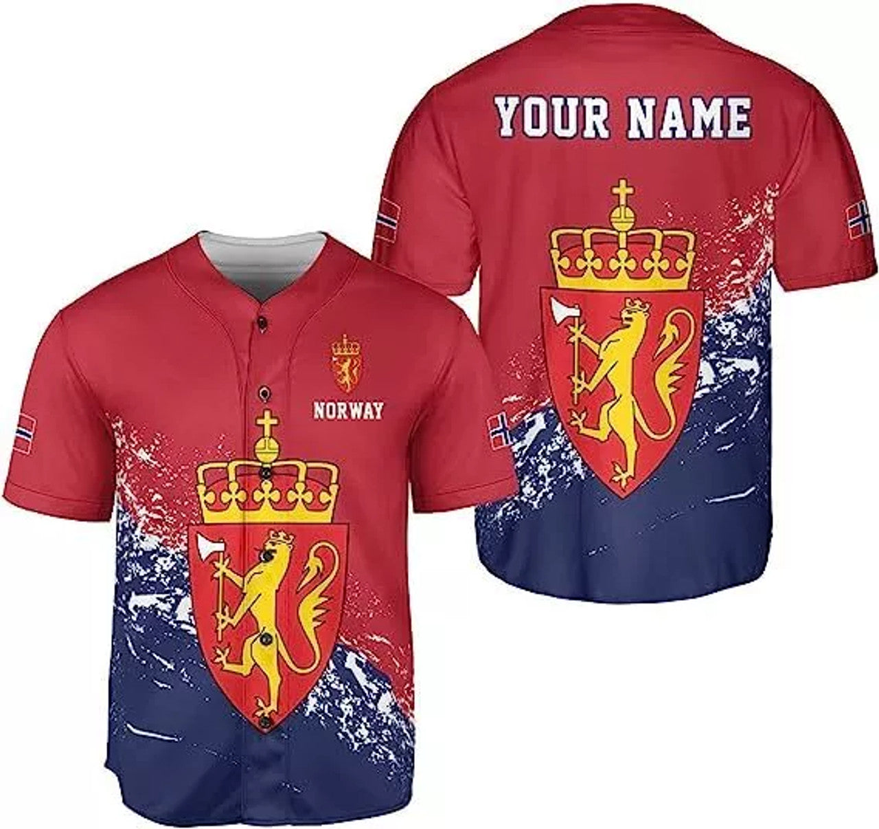 Custom Personalized Norway Baseball Jersey Shirt Norwegian Pride Flag Roots Norwegian J