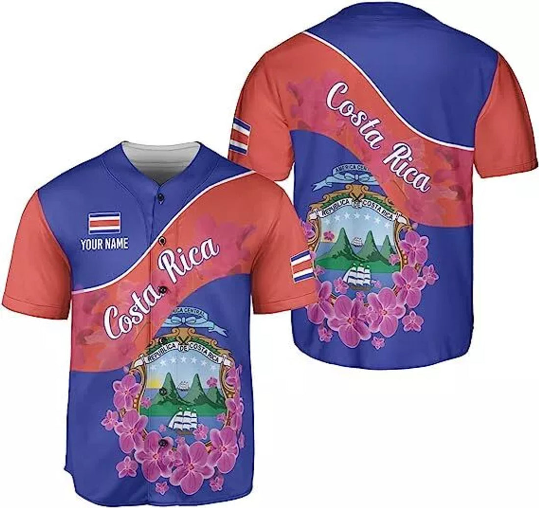 Custom Personalized Costa Rica Baseball Jersey, Costa Rican Baseball Jersey for Men Wom