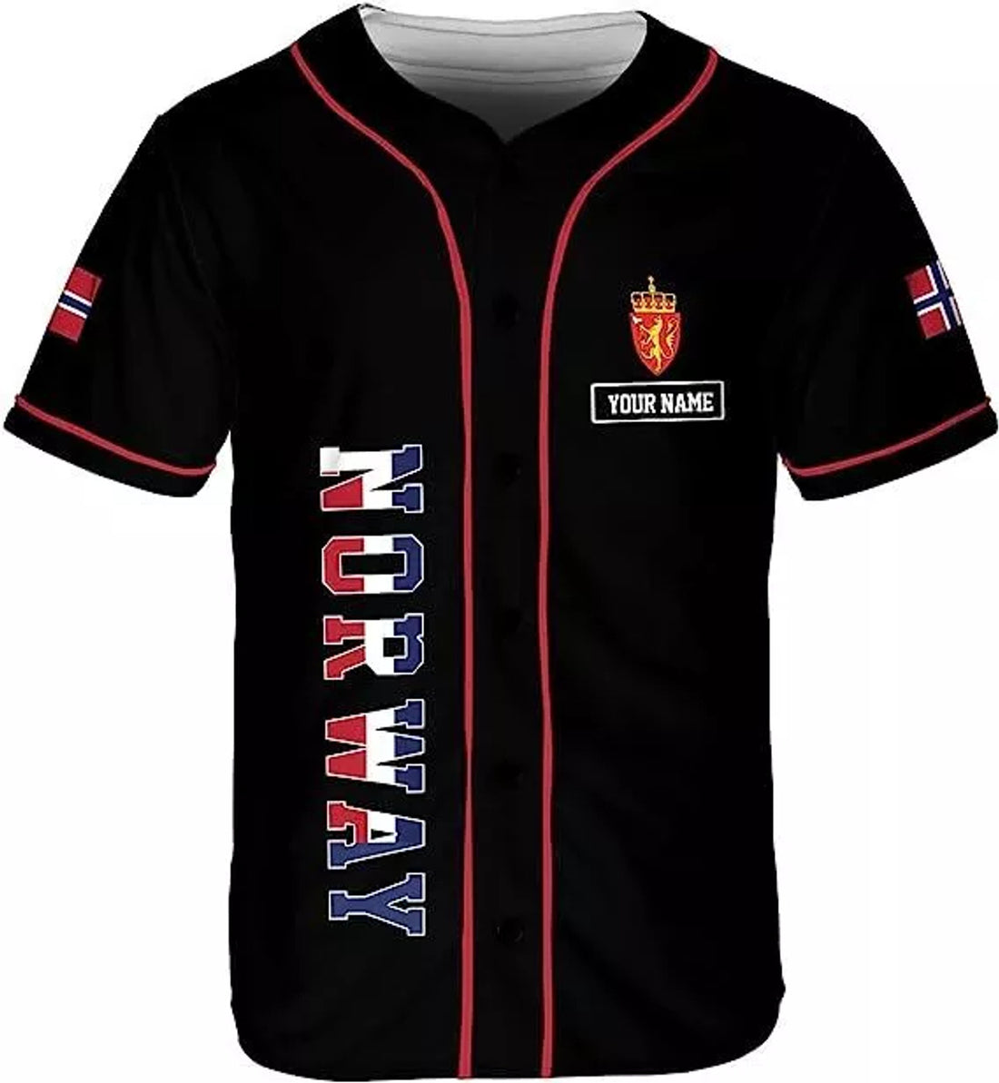 Custom Personalized Norway Baseball Jersey Shirt Norwegian Pride Flag Norwegian J