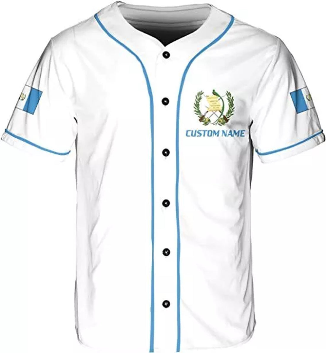 Custom Name Guatemala Baseball Jersey Shirt Guatemalan Pride 3D Shirts Gif
