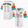 Custom Baseball Tee LGBT Pride Personalized Name and Number 3D Baseball Jersey