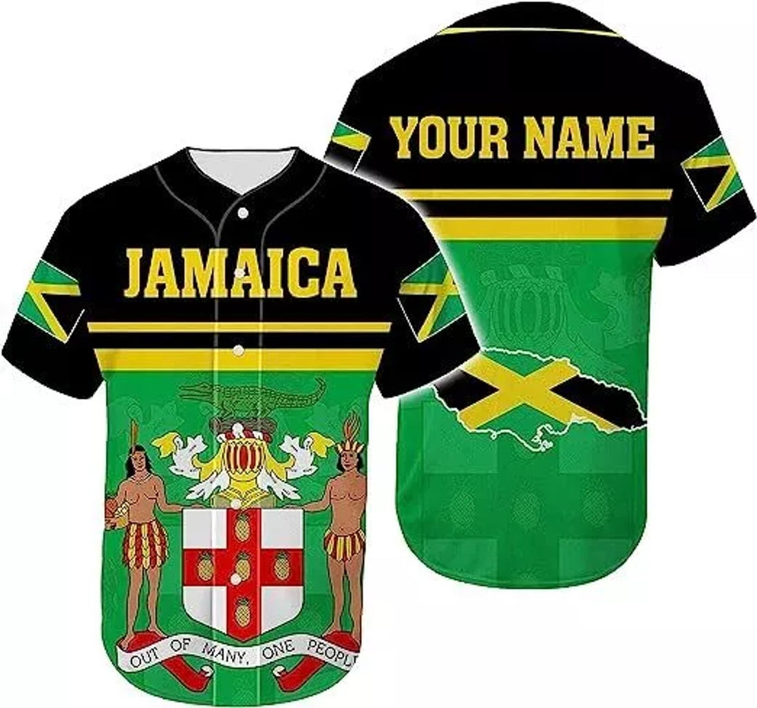 Custom Personalized Jamaica Baseball Jersey Shirt, Custom Team Name Jamaican Baseball J