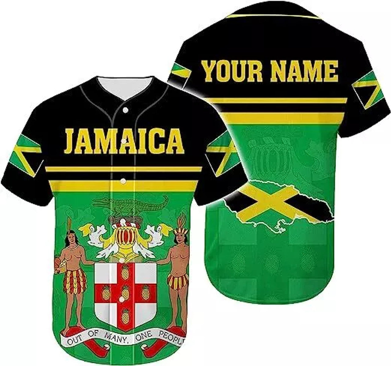 Custom Personalized Jamaica Baseball Jersey Shirt, Custom Team Name Jamaican Baseball J