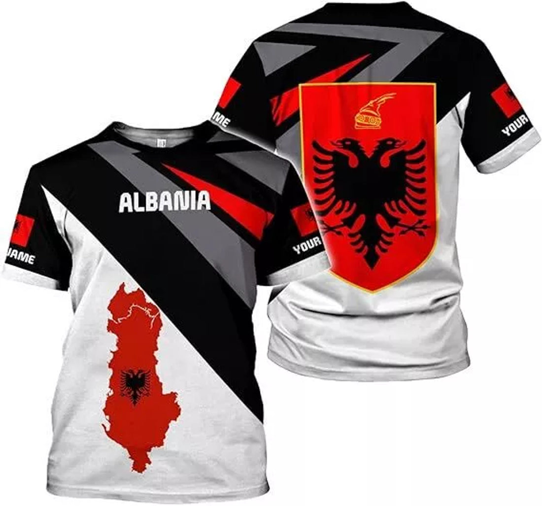 Custom Albania T-Shirt 3D, Proud Albanian T-Shirt, Albania Flag Albanian Pride