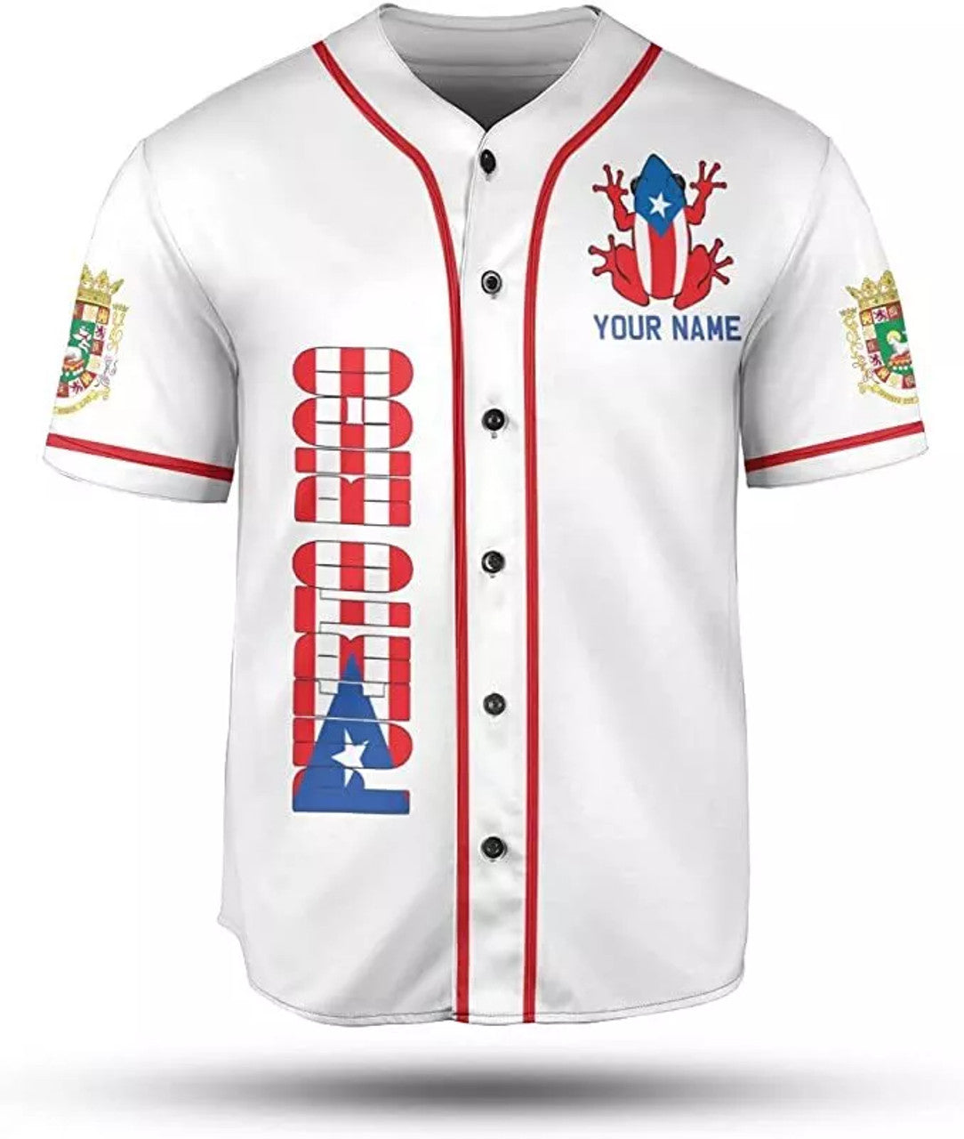 Custom Puerto Rico Baseball Jersey Shirt White Puerto Rico Shirt for Men S-5XL