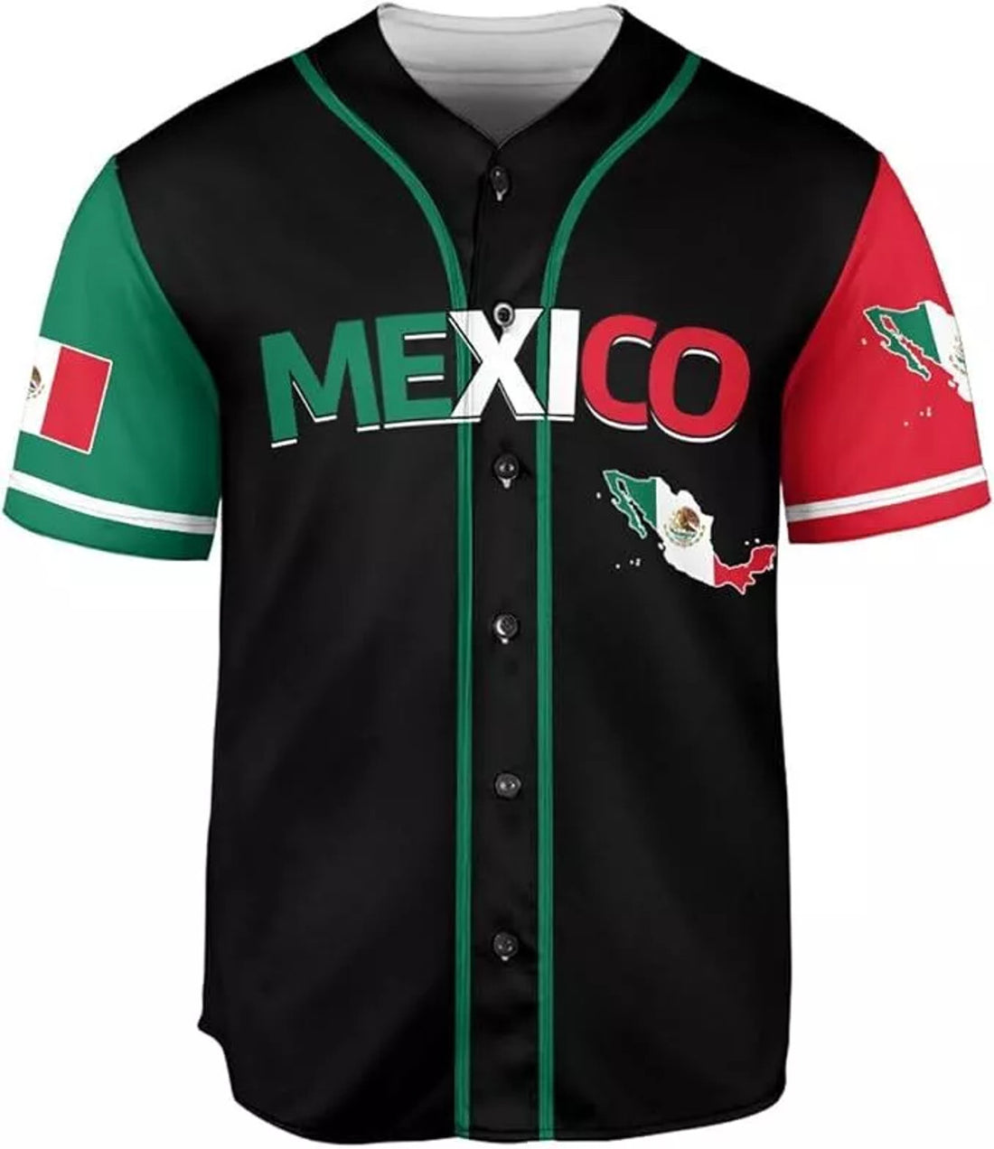 Custom Mexico Eagle Flag Baseball Jersey for Men and Women - Mexican Shirt