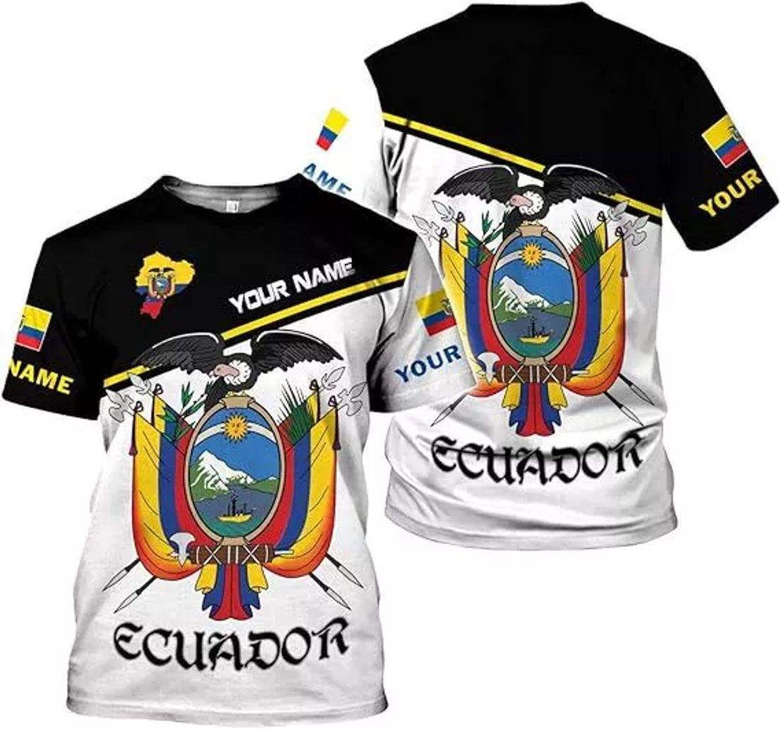 Custom Ecuador Shirt 3D, Ecuador Ecuadorian Flag Pride Gift T-Shirt, Ecuador Shi