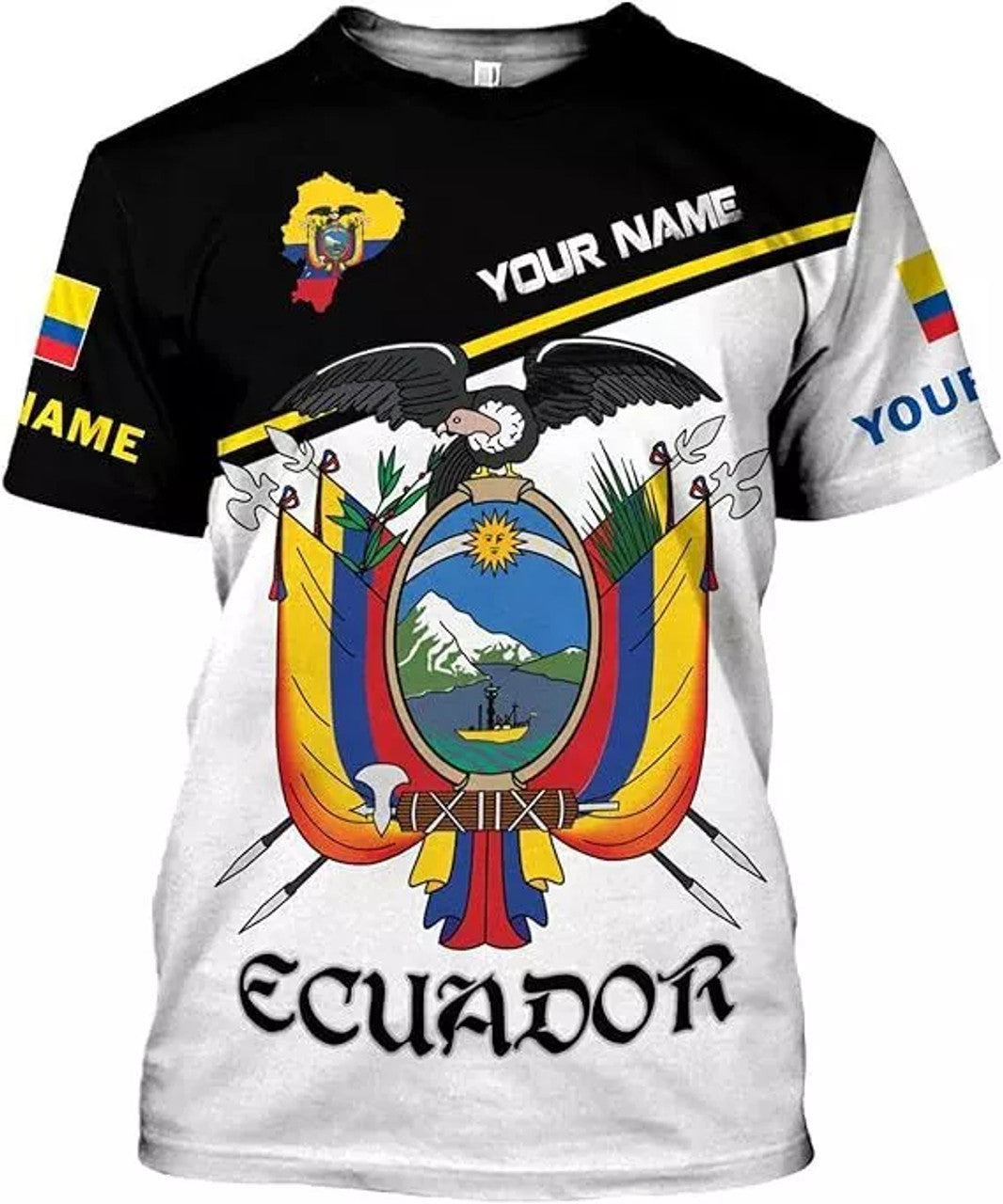 Custom Ecuador Shirt 3D, Ecuador Ecuadorian Flag Pride Gift T-Shirt, Ecuador Shi