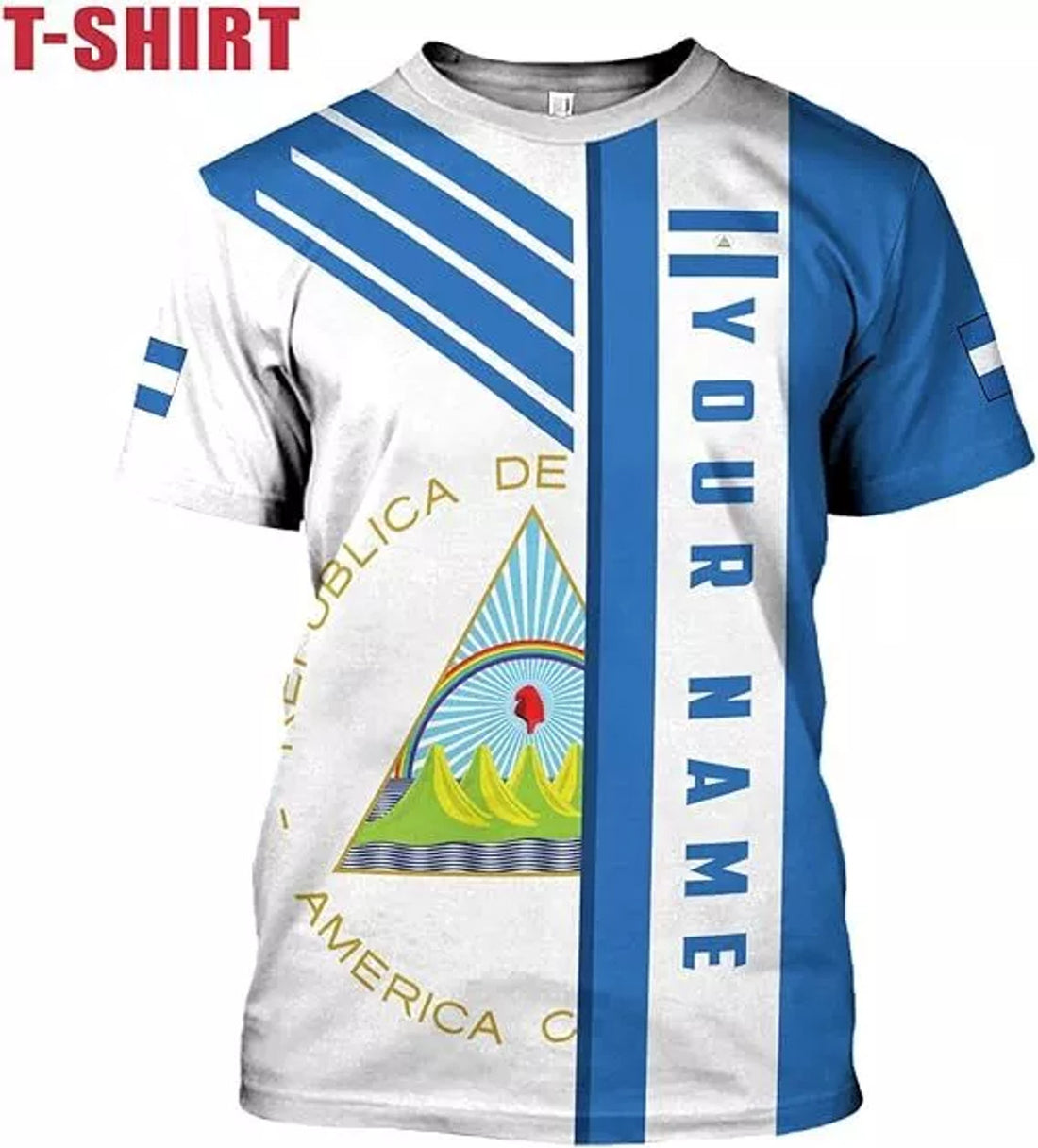 Custom Nicaragua Shirt 3D Nicaragua Flag Shirts Nicaraguan Camisas T-Shirt