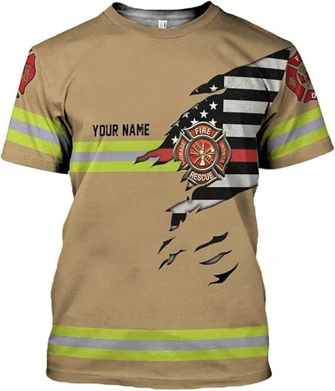 Custom Firefighter Shirt Custom Name Fire Man Firefighter Gift T-Shirt 3D Shirts