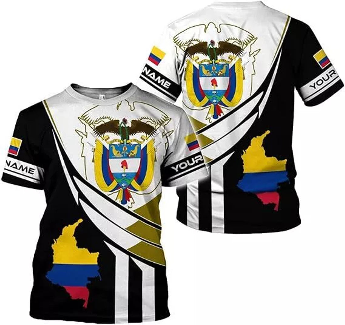 Custom Colombia Shirts Colombia Flag Shirt Colombian T-Shirt for Men Sizes S-5XL