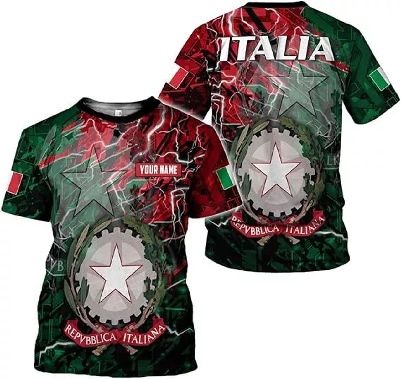Custom Italy Shirt 3D, Custom Italian Shirt Flag for Men and Women, Italia Shirt Soccer
