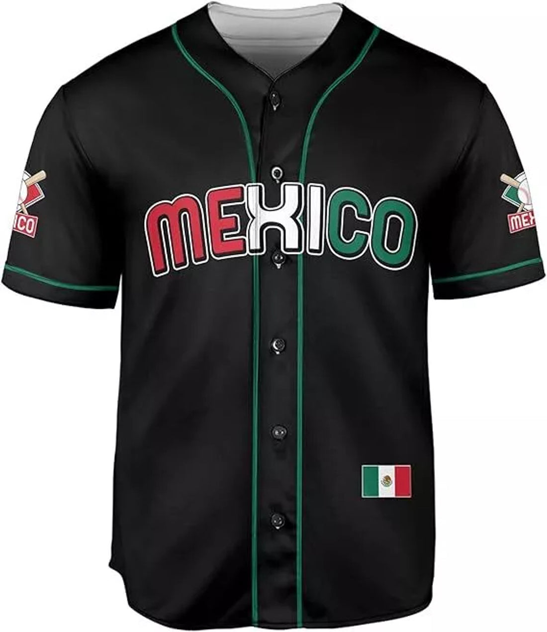 Custom Flag Mexico Baseball Jersey Soccer Shirt Men Women Mexican