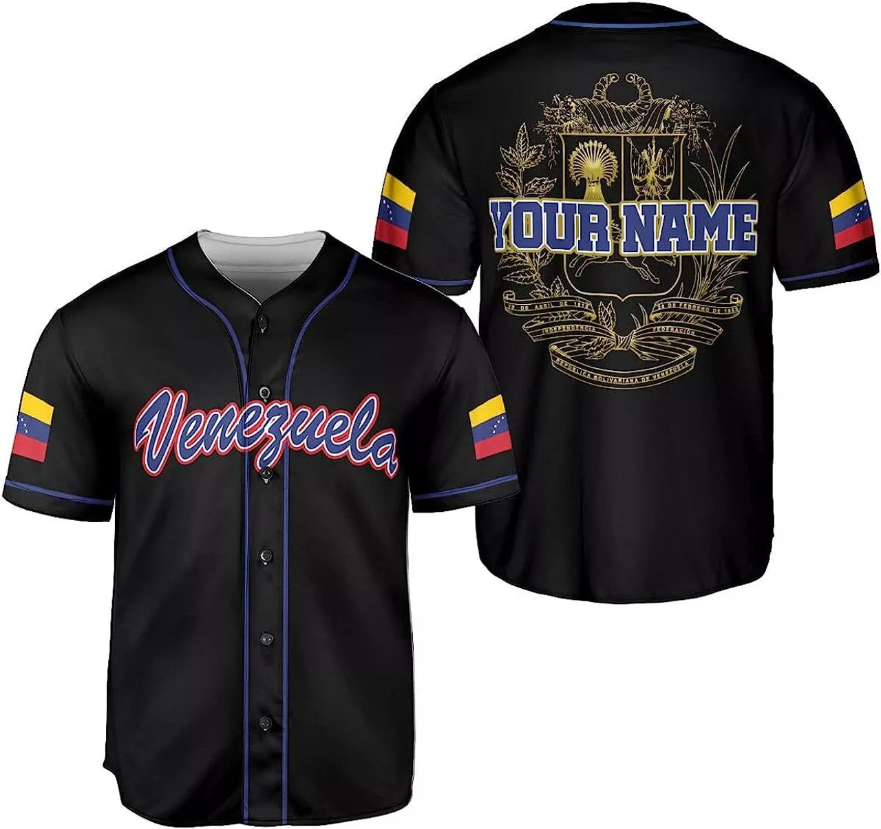 Custom Personalized Name Venezuela Baseball Jersey Shirt, Venezuela Jersey for Men and Women