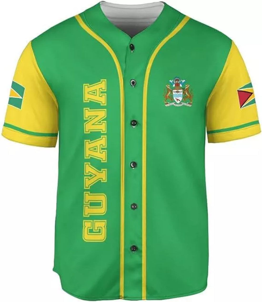 Custom Guyana Shirts Guyana Pride Baseball Jersey Guyanese Guyana Flag Jersey
