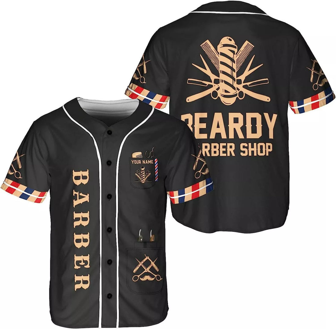 Custom Personalized Baber Shop Baseball Jersey Hairdresser Baseball Jersey Barber Life