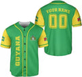 Custom Personalized Guyana Shirts, Guyana Pride Baseball Jersey, Guyanese Guyana Flag J