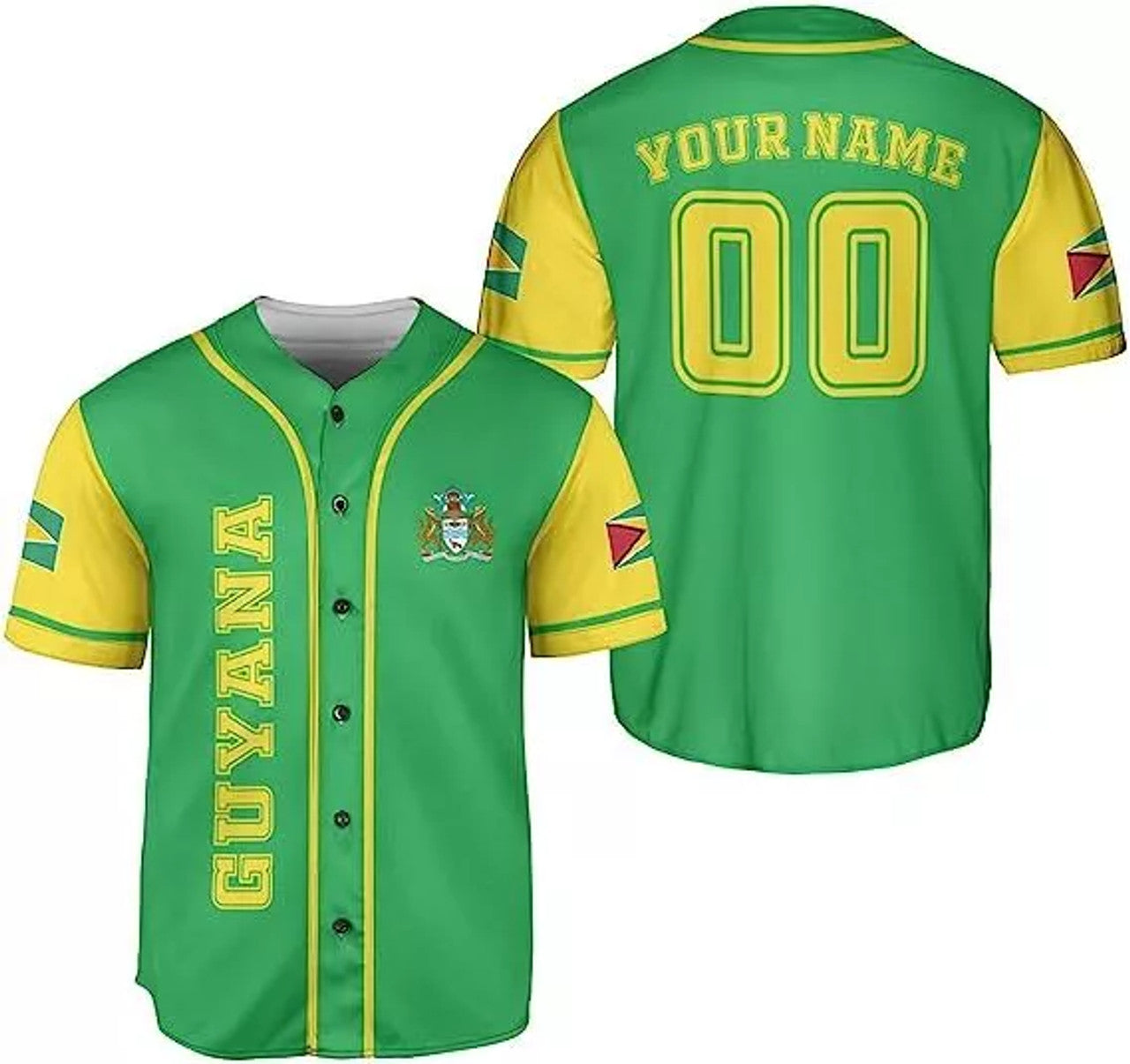 Custom Personalized Guyana Shirts, Guyana Pride Baseball Jersey, Guyanese Guyana Flag J