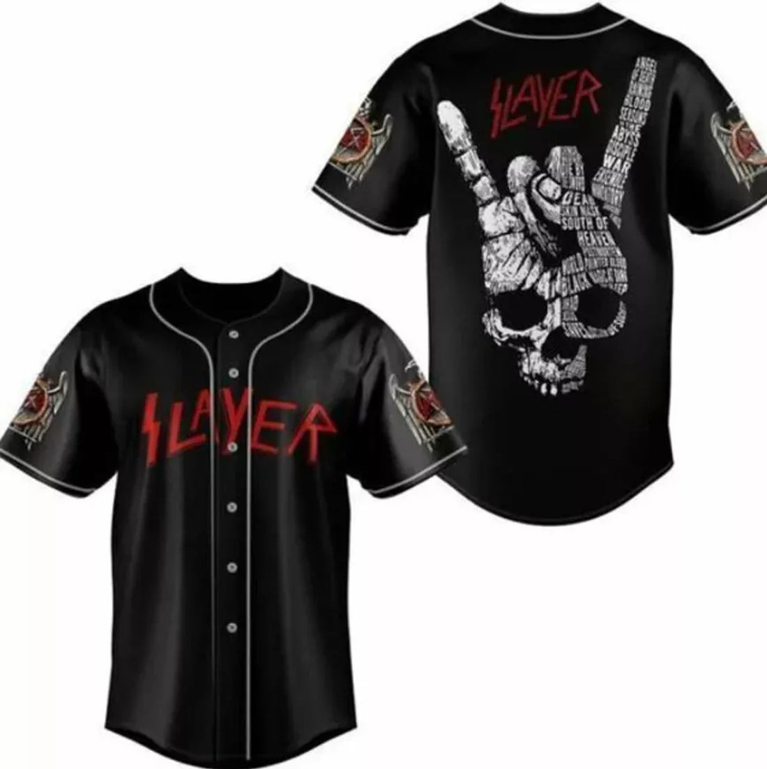 Slayer Rock Band 3D Jersey Shirt Baseball Jersey All Sizes S-5Xl Gift For Fans
