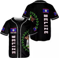 Custom Belize Baseball Jersey Shirt, Belizean Flag Jersey