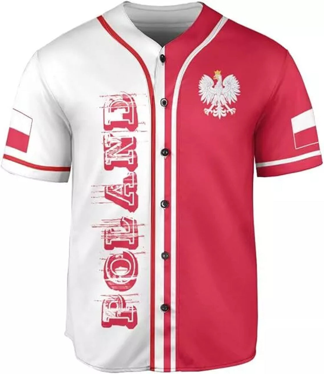 Custom Poland Baseball Jersey Shirt Women & Men, Polska Tshirt Poland Shirt