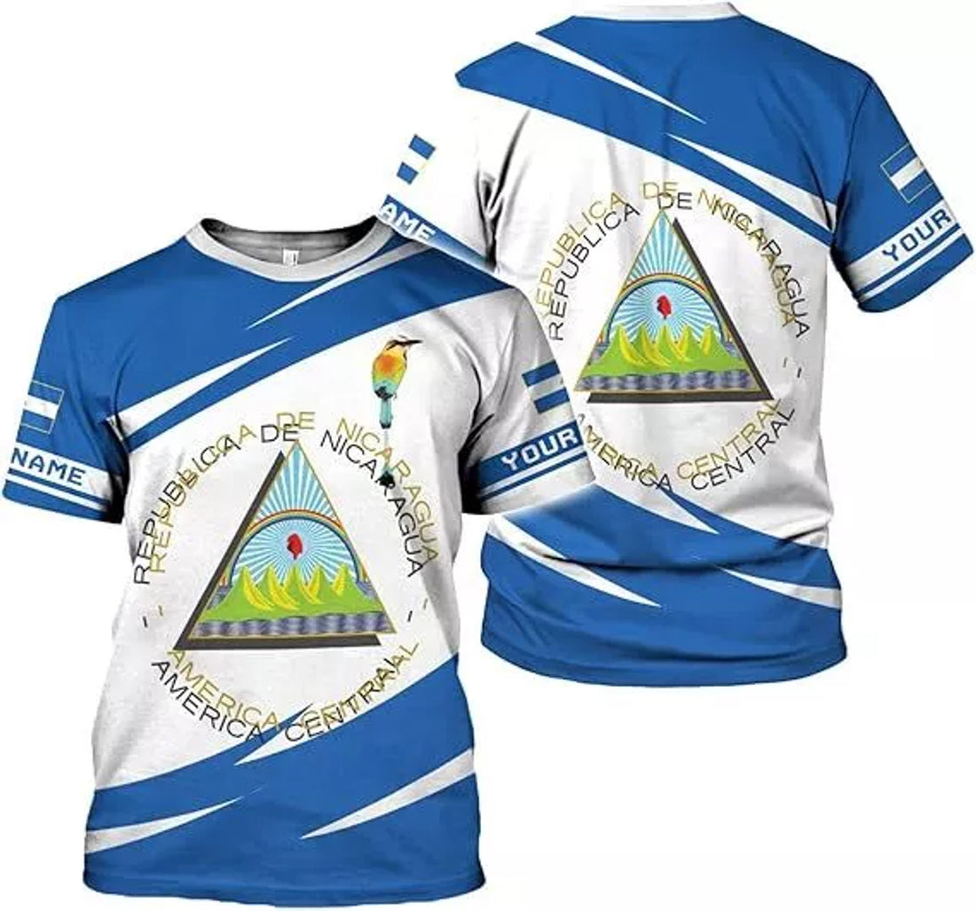 Custom Nicaragua Shirt 3D Nicaragua Flag Shirts Nicaraguan Camisas T-Shirt