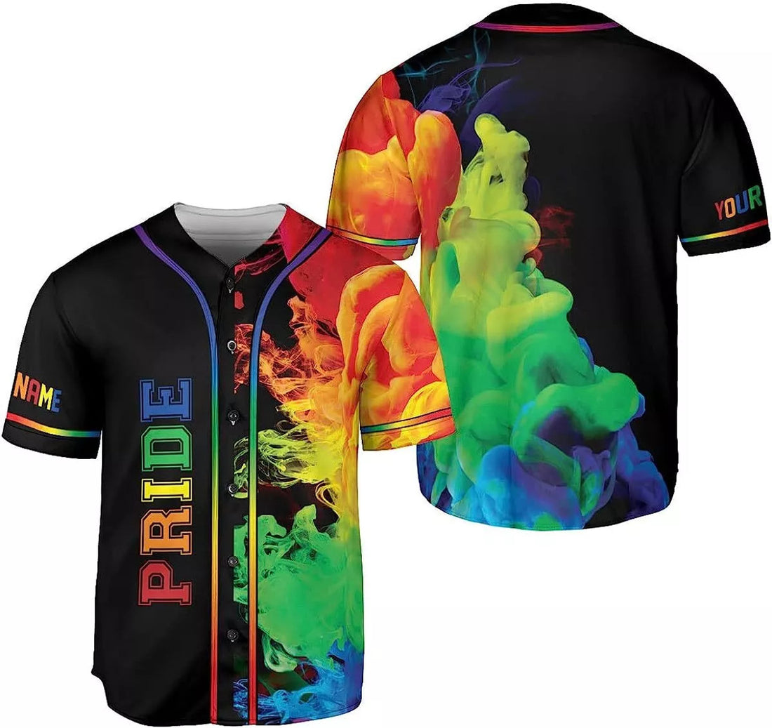 Custom Personalized Name LGBT Love is Love Pride Baseball Jersey Shirt, LGBT Rainbow S