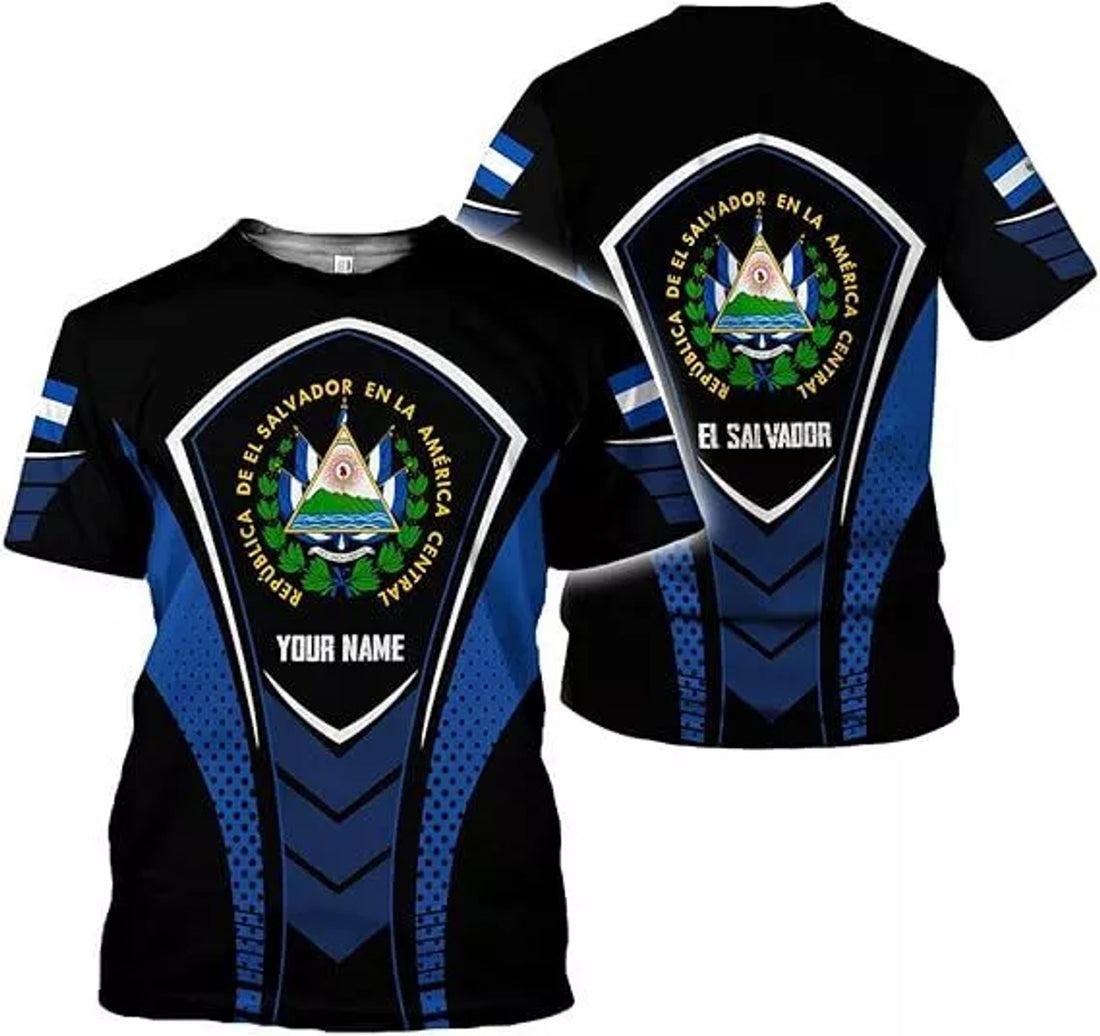 Custom El Salvador Hombre 3D Shirts Custom Shirt Men Proud El Salvador Flag T-Shirt