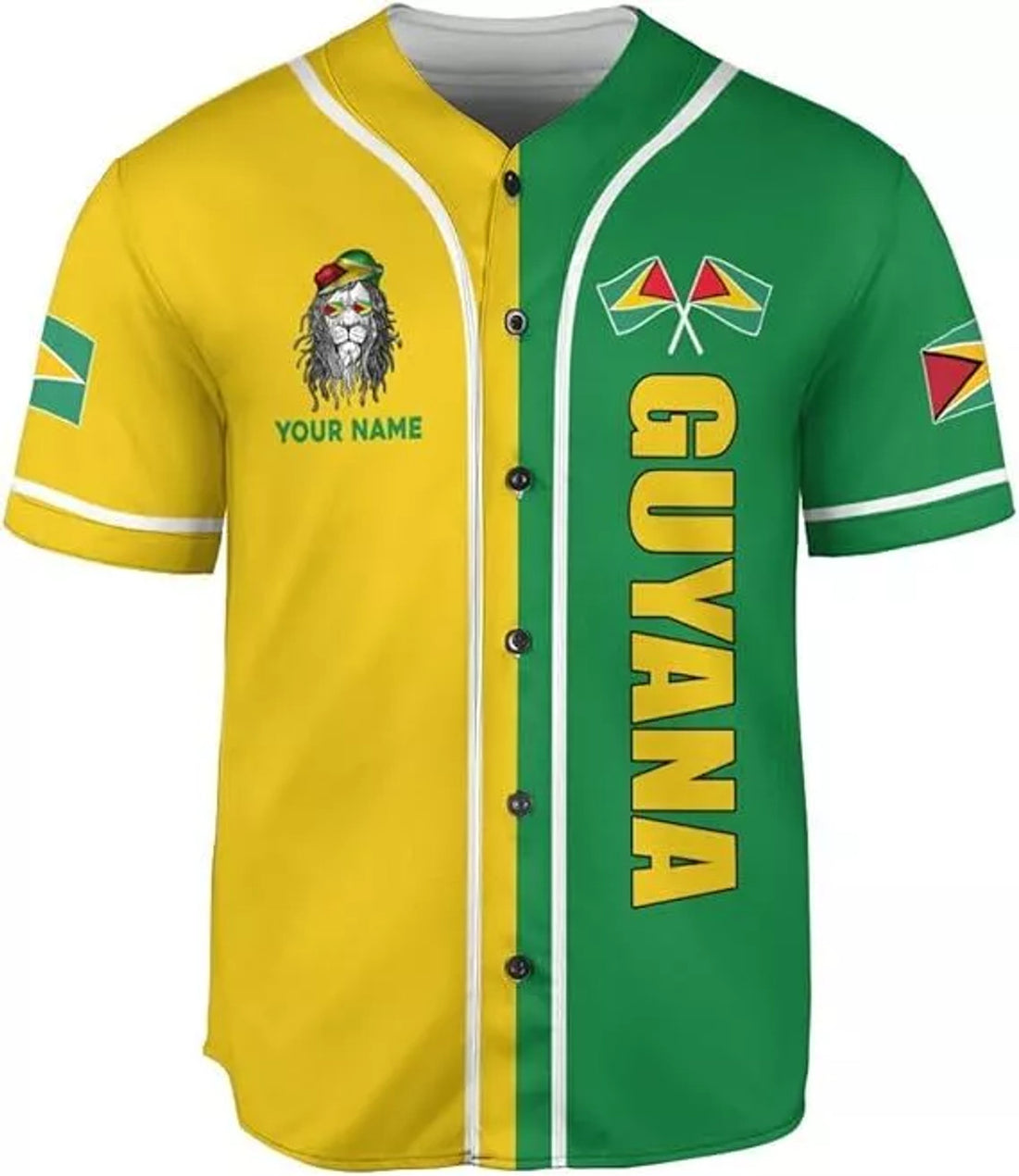 Custom Guyana Pride Baseball Jersey Guyanese Guyana Flag Jersey Shirt for