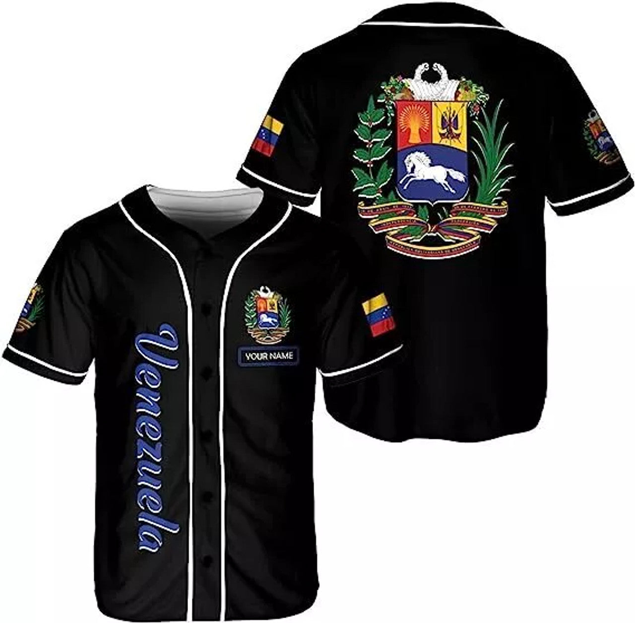 Custom Personalized Venezuela Baseball Jersey, Proud Venezuelan Flag Jersey for Men Wome