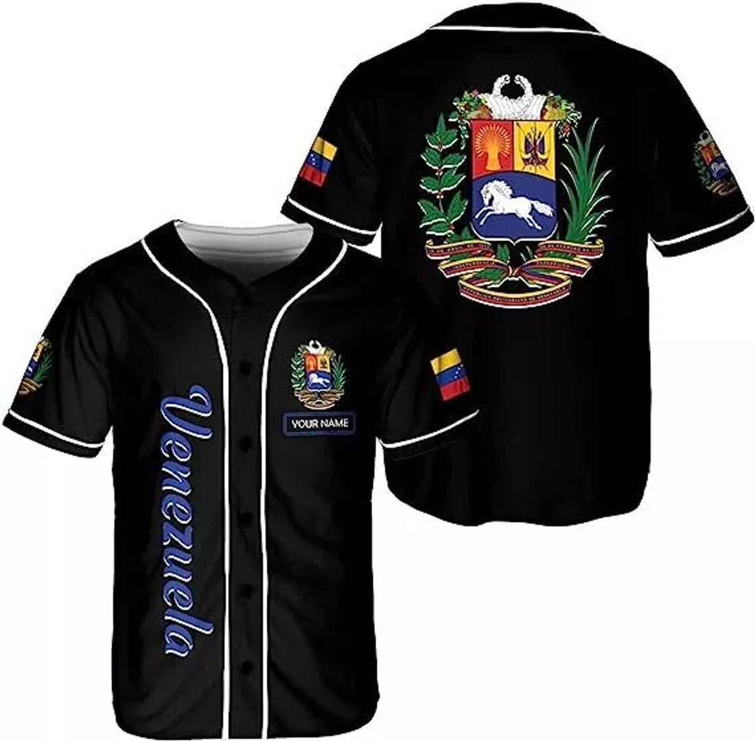 Custom Personalized Venezuela Baseball Jersey, Proud Venezuelan Flag Jersey for Men Wome