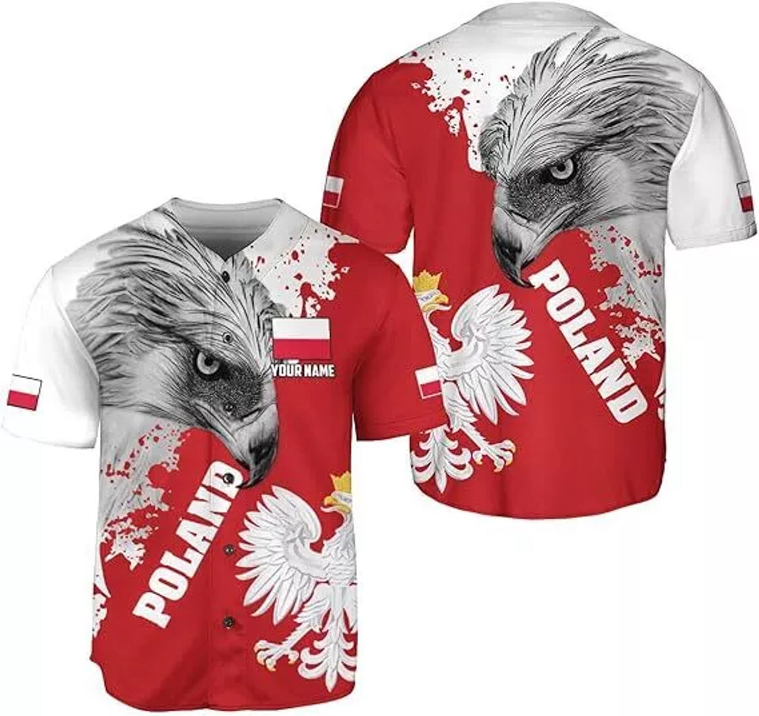Custom Poland Baseball Jersey Shirt Women & Men, Polska Tshirt Poland Shirt, Poland Pri