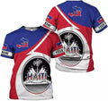 Custom Haiti Shirts for Men Women Haitian Pride 3D T-Shirt