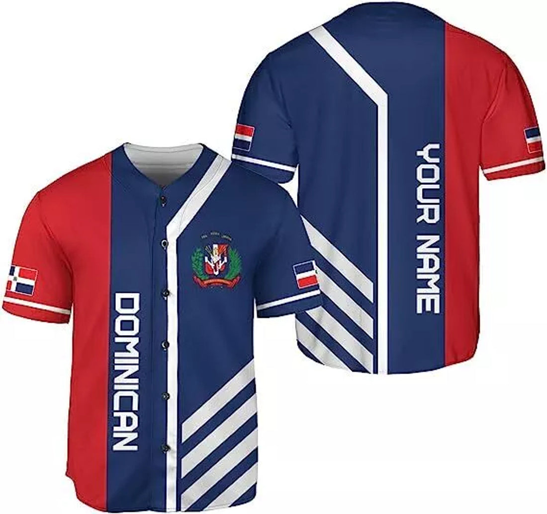 Custom Dominican Republic Baseball Jersey Shirt,Team Name Republic Dominic