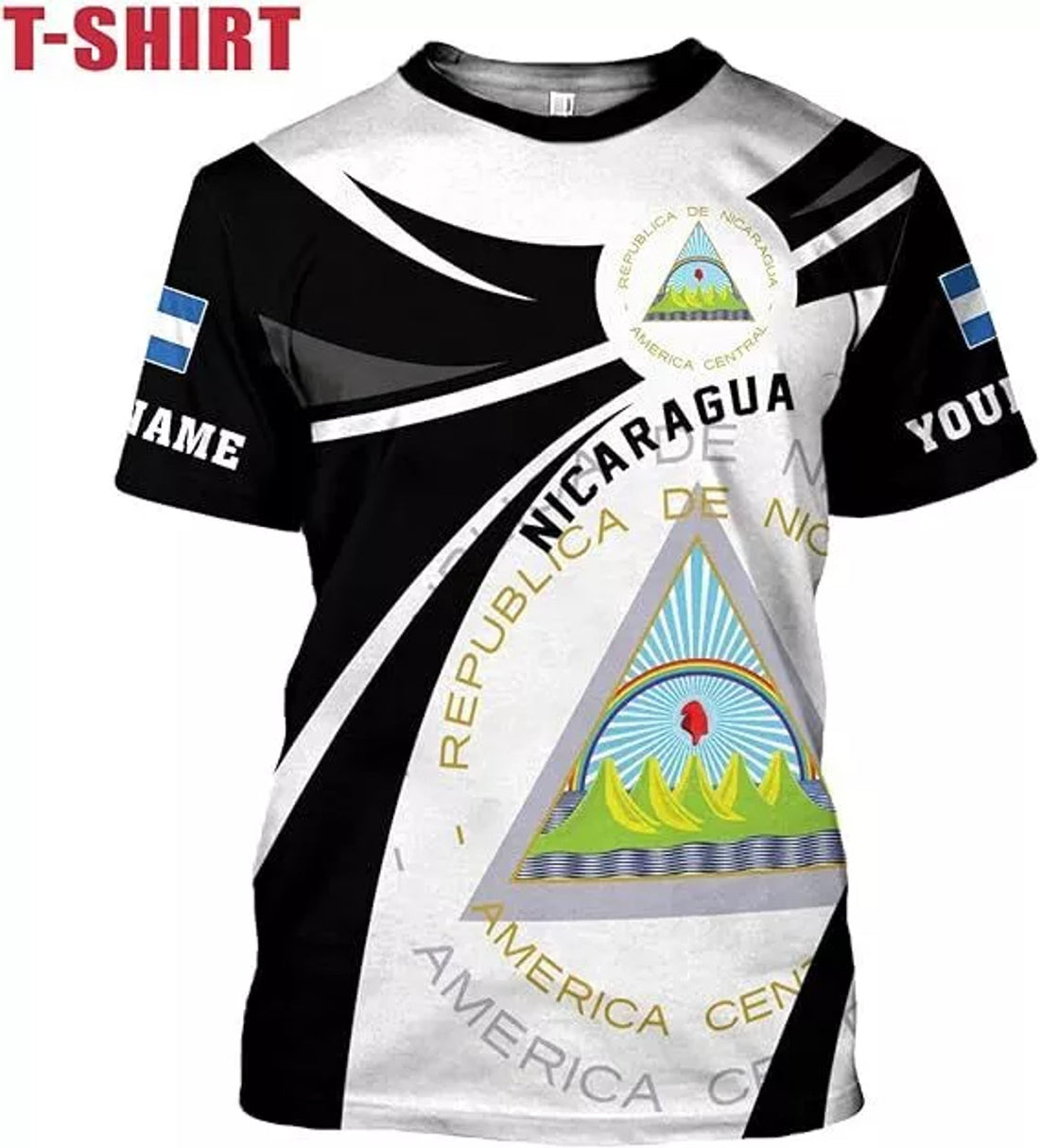 Custom 3D Nicaragua Flag Shirts Nicaraguan Camisas T-Shirt