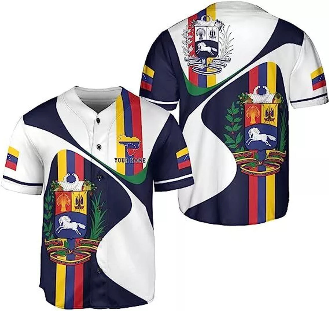 Custom Venezuela Baseball Jersey Proud Venezuelan Flag Jersey for Men Wome