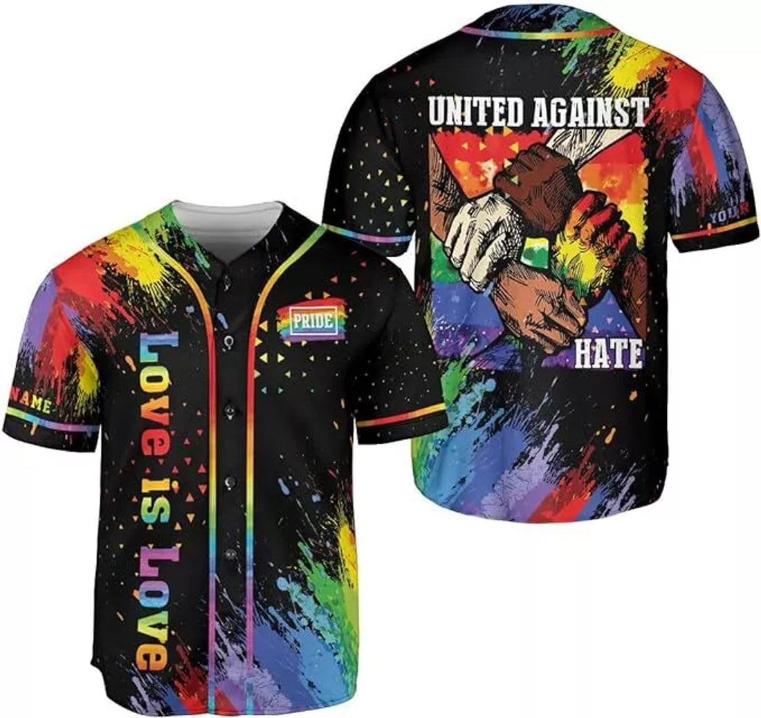 LGBT Pride Baseball Jersey Custom Rainbow Custom Shirt Month Love is Love