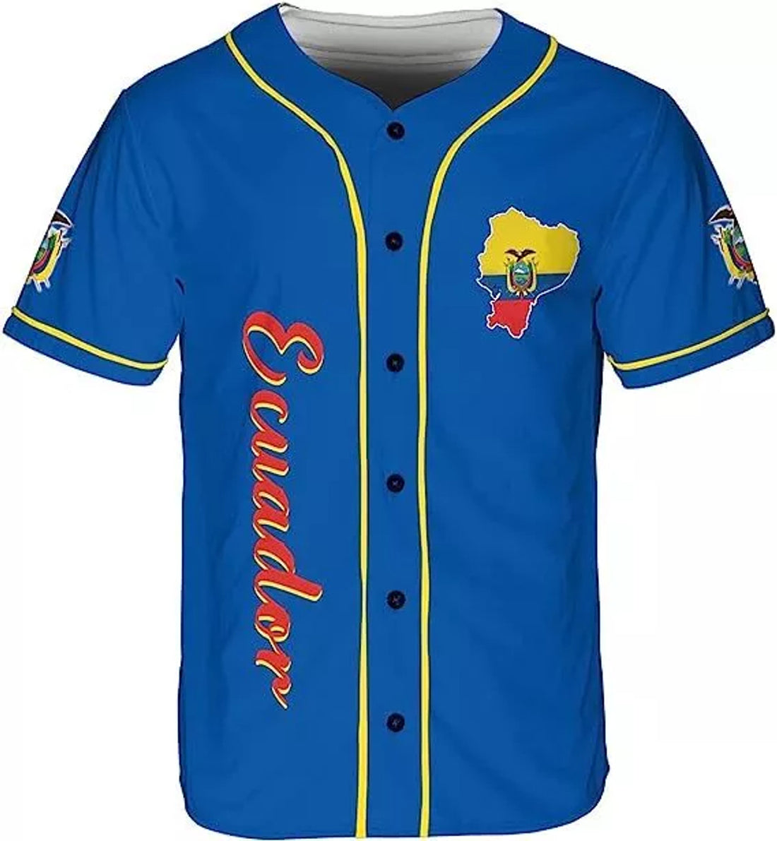 Custom Name Ecuador Baseball Jersey Shirt, Ecuador Flag Jersey, Ecuadorian Jers