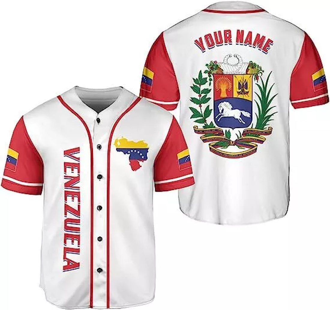 Custom Personalized Venezuela Baseball Jersey Proud Venezuelan Flag Jersey for Men Women