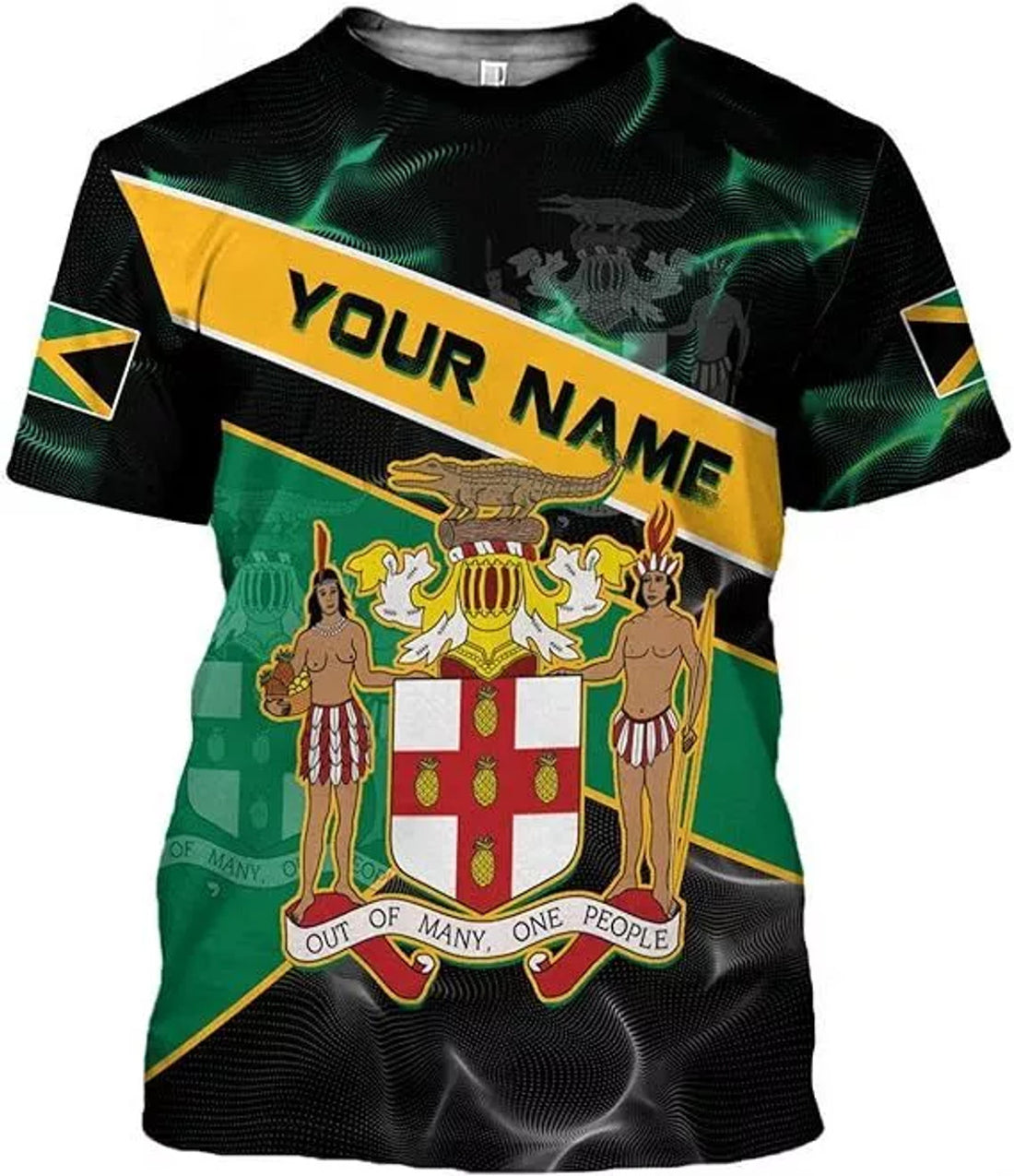 Custom Jamaica Flag Lion Shirt for Men Women Jamaican Pride T-Shirt 3D