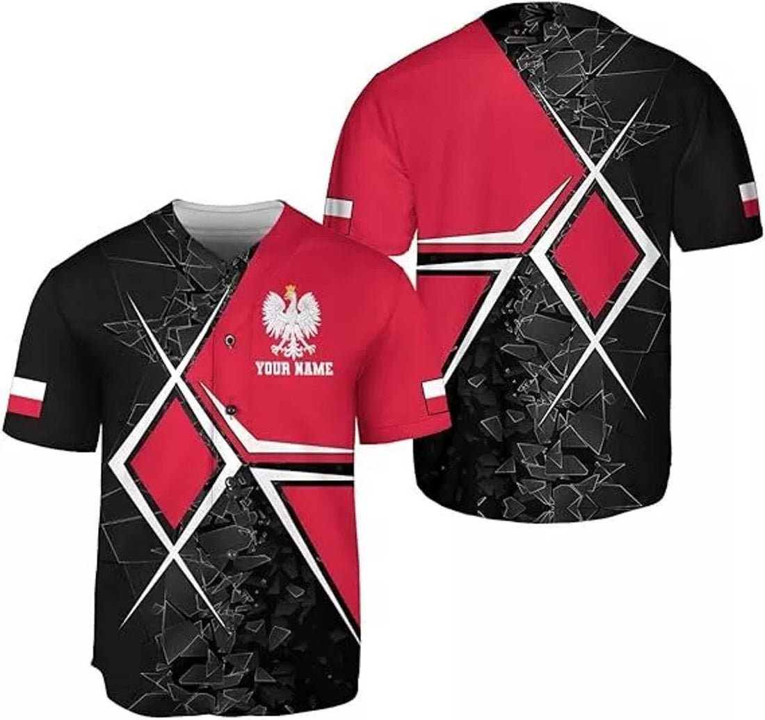 Custom Poland Baseball Jersey Shirt Women & Men