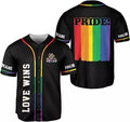 Custom Personalized LGBT Pride Baseball Jersey, LGBT Flag Rainbow Baseball Jersey LGBT