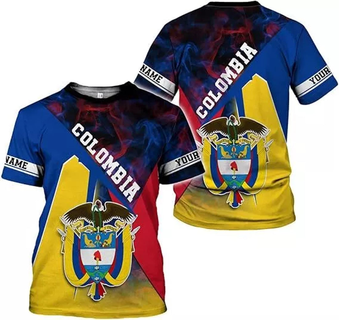Custom Colombia Shirts Colombia Flag Shirt Colombian T-Shirt