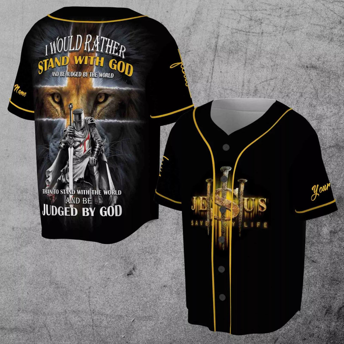 Custom Baseball Tee Jesus 3D Baseball Jersey Size S-5XL