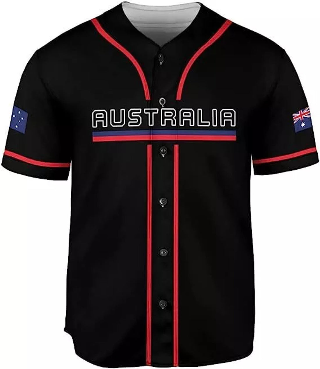 Custom Name Australia Baseball Jersey Shirt Australia Flag Australian Kangaroo