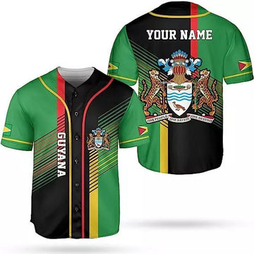 Custom Personalized Guyana Shirts Guyana Pride Baseball Jersey Guyanese Guyana Flag Je
