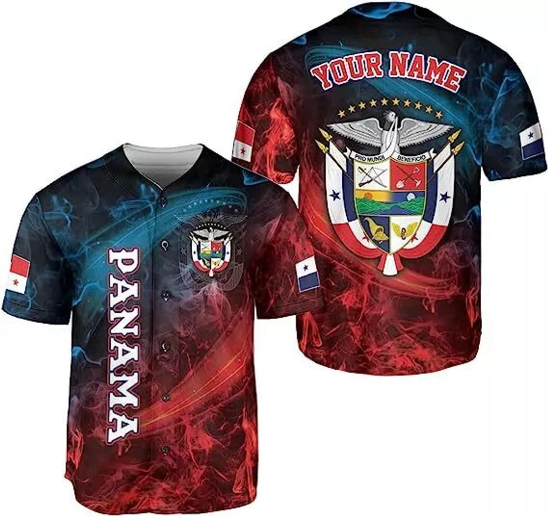 Custom Personalized Panama Baseball Jersey Camisa Shirt, Panamanian Flag Jersey Panama