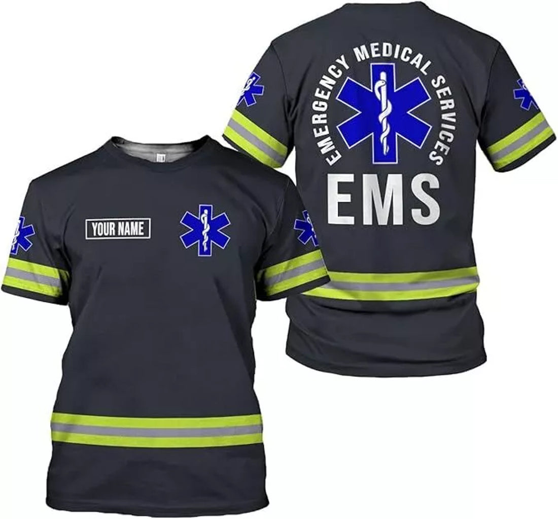 Custom EMS Shirts for Women EMS Uniform 3D Shirts EMT-Shirt Paramedic Uniform