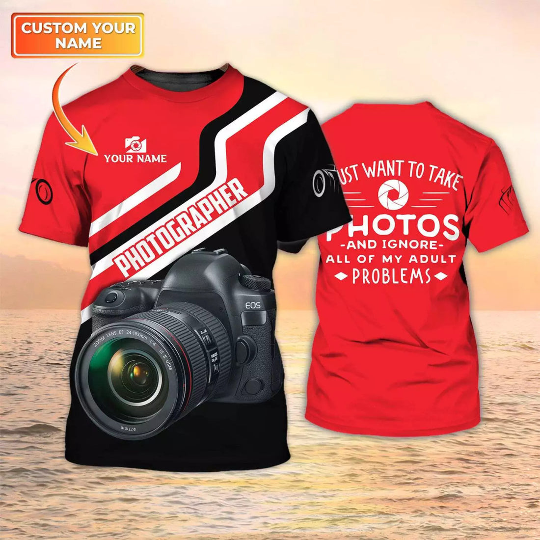 Custom Photography T-Shirt 3D Camera Shirt I Just Want To Take Photos Gift For Photogra
